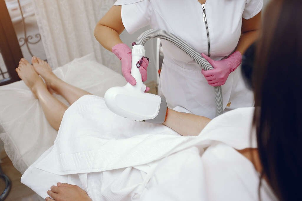 woman cosmetology studio laser hair removal