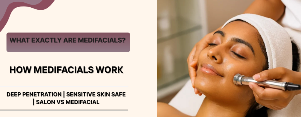 Eva CLinic Image describing the points in the blog and also a lady taking medifacials in pune