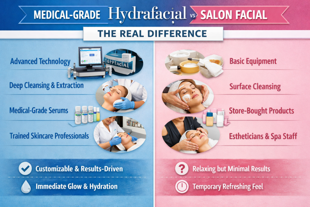 Medical-Grade HydraFacial vs. Salon Facial: The Real Difference