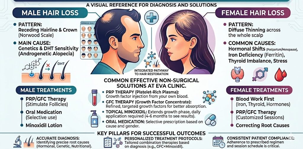 COMPREHENSIVE GUIDE TO MALE & FEMALE HAIR LOSS TREATMENTS