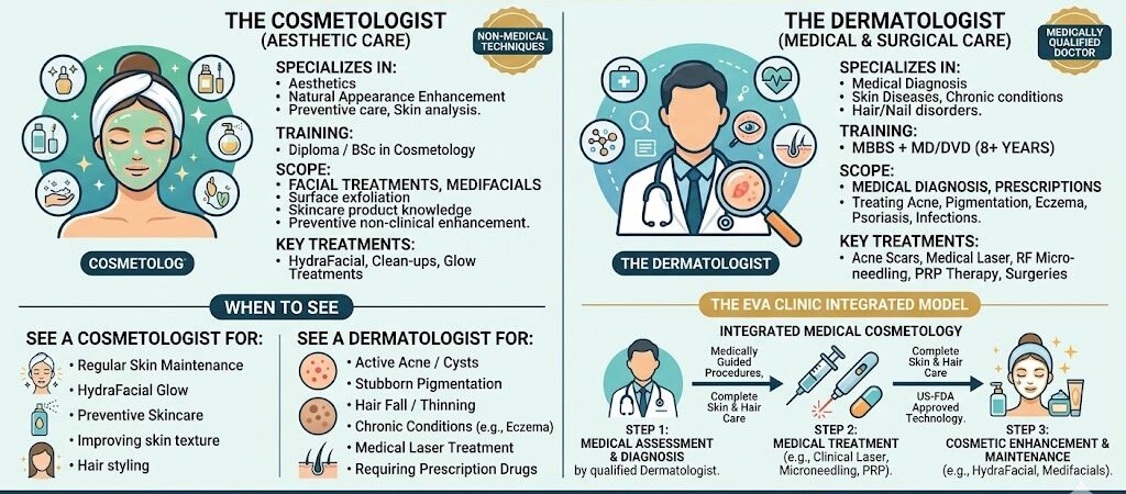 Dermatologist vs. Cosmetologist in Wakad — The Key Differences
