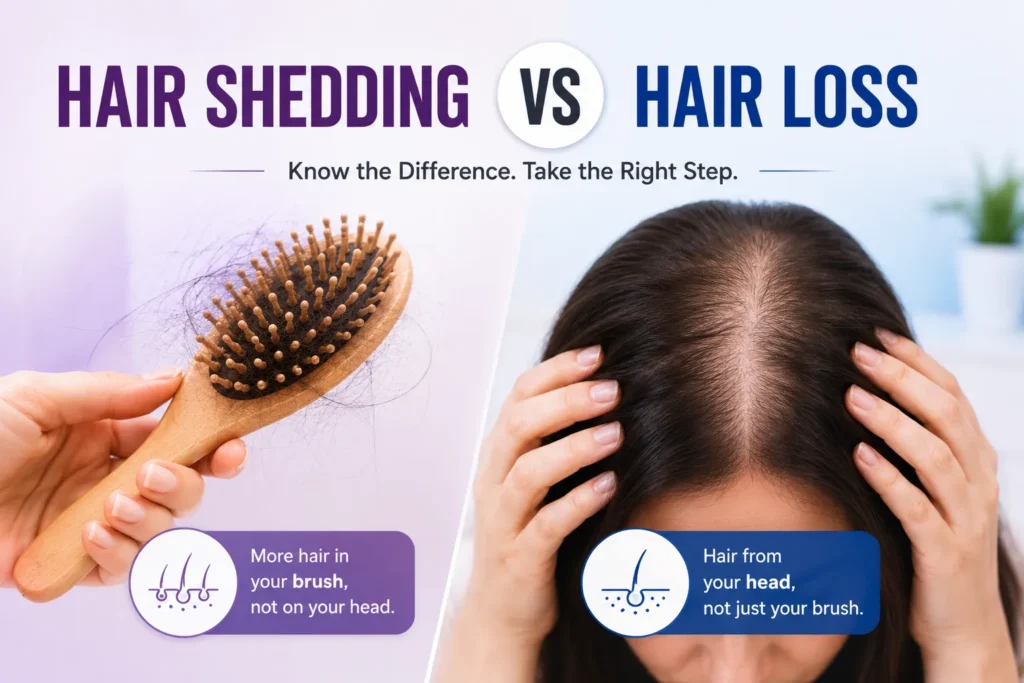 Hair Shedding vs Hair Loss
