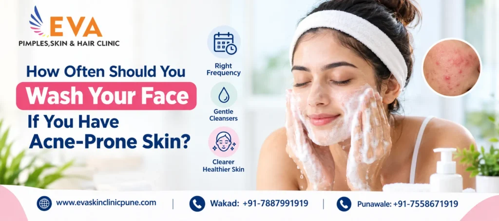 Learn how often to wash acne-prone skin to help remove excess oil, dirt, and impurities without irritating the skin.